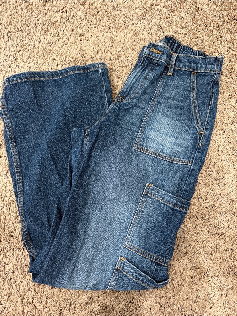 Women’s no boundaries Blue Denim cargo Carpenter Jeans size small